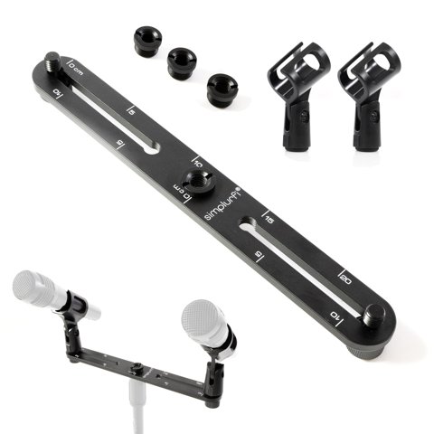 Soporte De Micrófono Simplurfi Stereo Array Spacing Para 2 Micrófonos