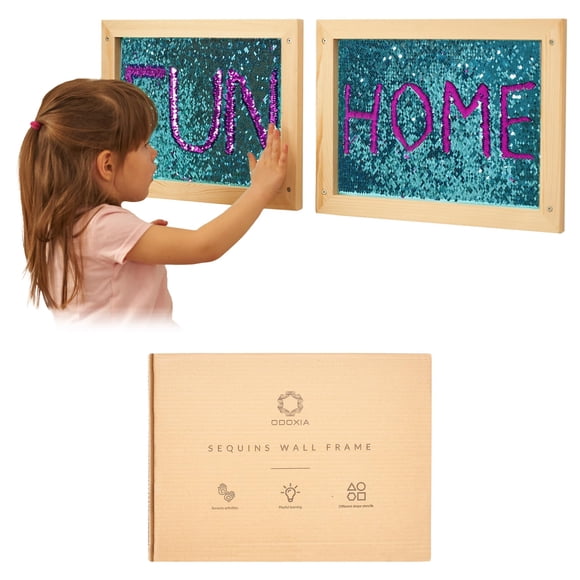 Panel de pared con lentejuelas ODOXIA Interactive Sensory Kids con tela plegable