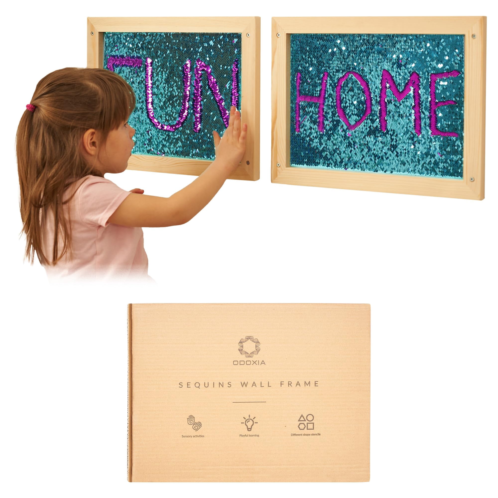 Panel De Pared Con Lentejuelas Odoxia Interactive Sensory Kids Con Tela Plegable