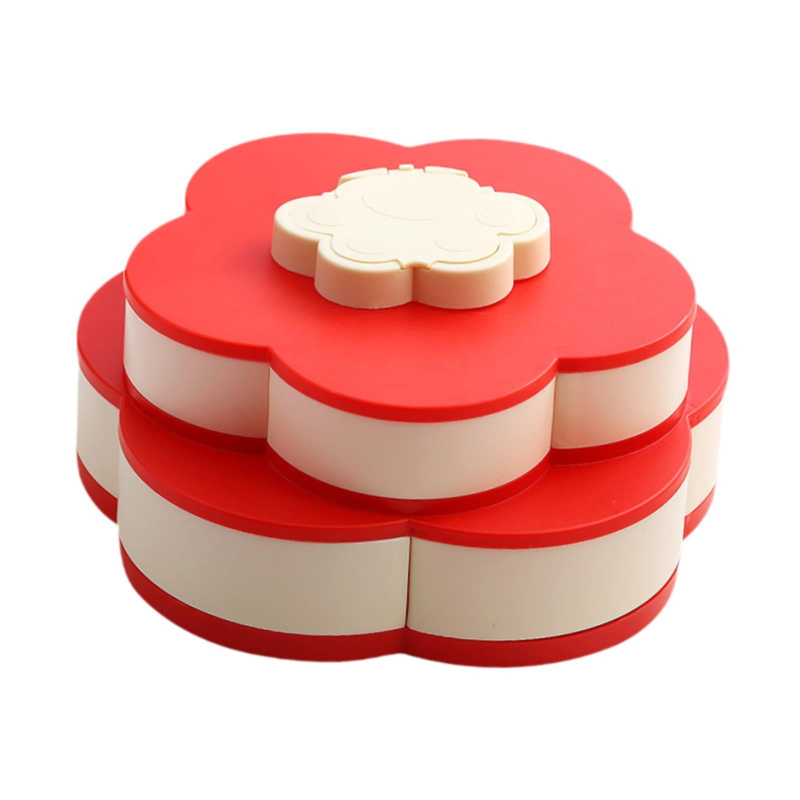 Fiocias - Caja Giratoria Para Bocadillos, Recipientes Para Servir Dulces, Frutos Secos, Mesa De Año Nuevo Lunar, Doble Capa