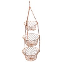 Magideal - Colgante De Y Verduras De 3 Capas, Gancho De Tejado De Metal, Organizador De De Alambre Resistente, Armario De Cocina Debajo De La Cobre