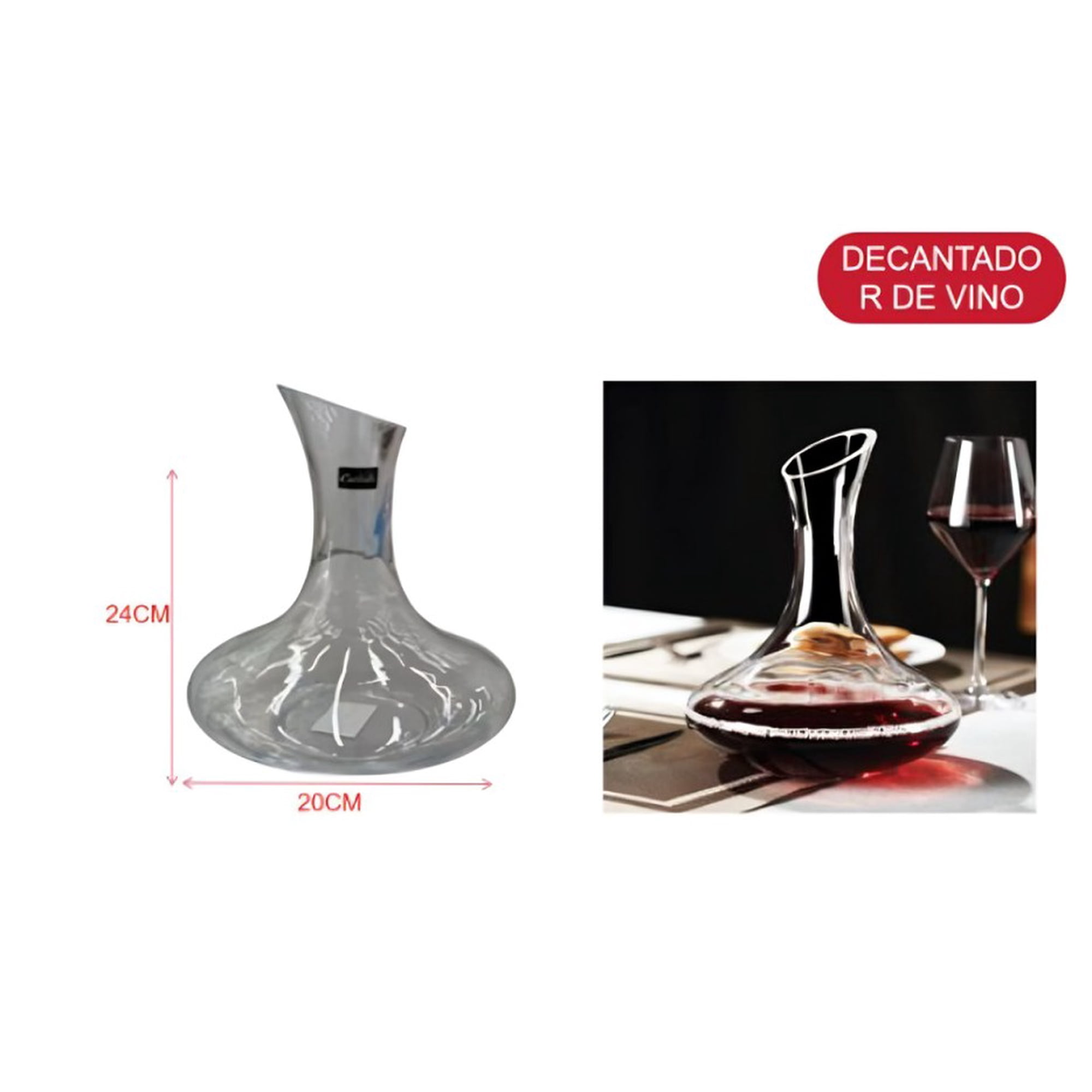 Genérico - Decantador De Vino De Vidrio Aireador Y Servidor De Vino