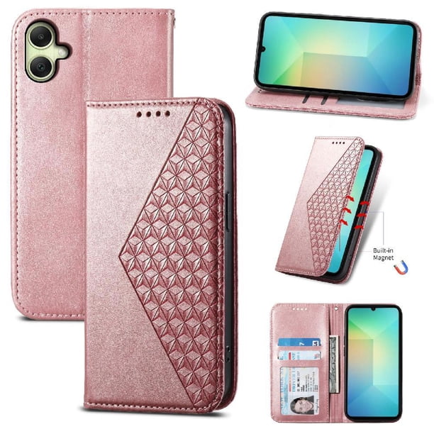 Funda Flip FOXDOCK para Samsung Galaxy A07 , Estilo Billetera con Diseño Rombo, Correa de Mano y Soporte, Uso Diario