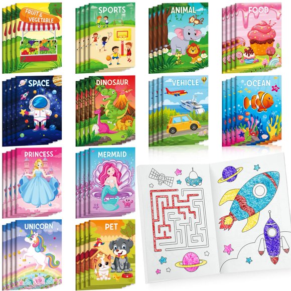 Libros para colorear BenLouis 17 x 12 cm, 12 unidades, para niños de 4‑8 años