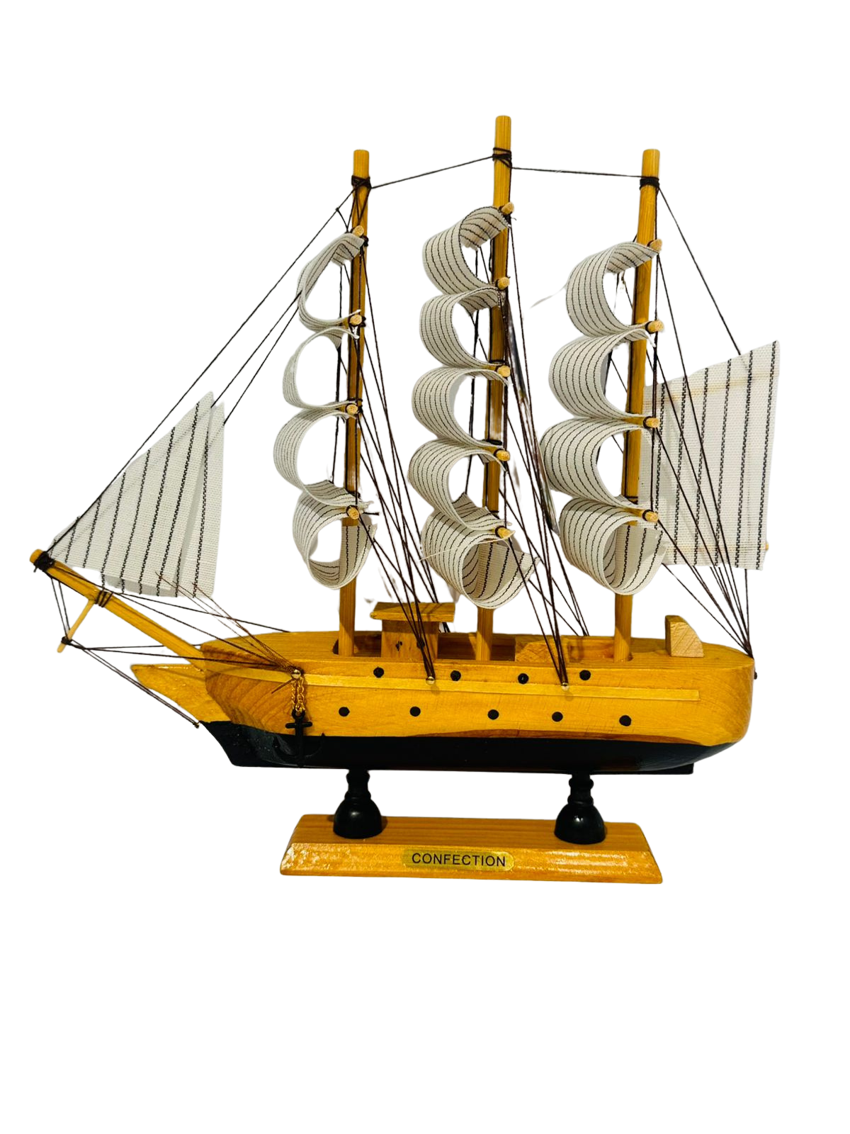 Decostilo - Adorno: Barco Velero De Madera 23Cm