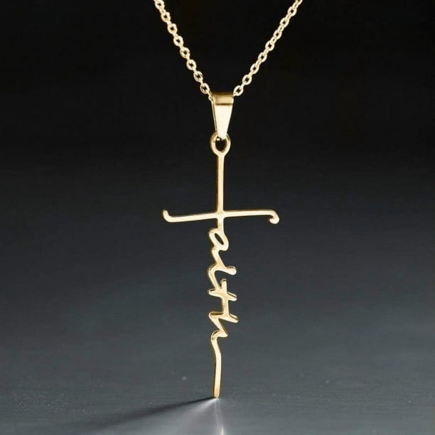 1pc Stainless Steel Christian Cross Necklace - A Perfect Gift for the Faithful!