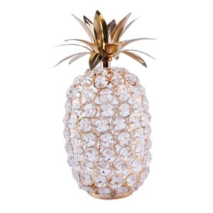 Magideal - Figuritas De Cristal De Piña, Estatua De Fruta, Cubierta De Candelabro, Colección De Cubiertas De Araña De Diamantes De Imitación, Modernas Para Decor Cristal Octogonal