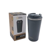 National Geographic - Mug Acero Inoxidable Tapa Flip Antideslizante 510Ml Gris