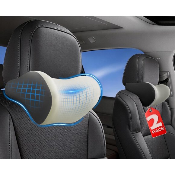 Almohada cervical para coche Allaboutsla, juego de 2, espuma viscoelástica