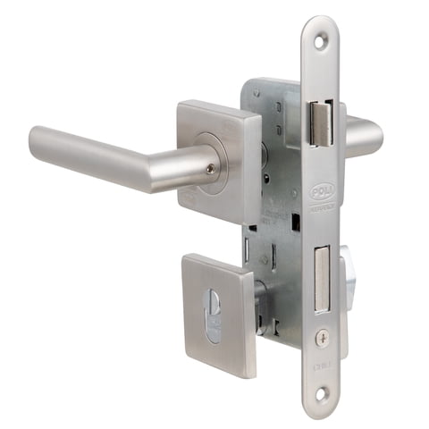 Poli - Cerradura Embutida Piano B40 Baño Perilla/Ranura