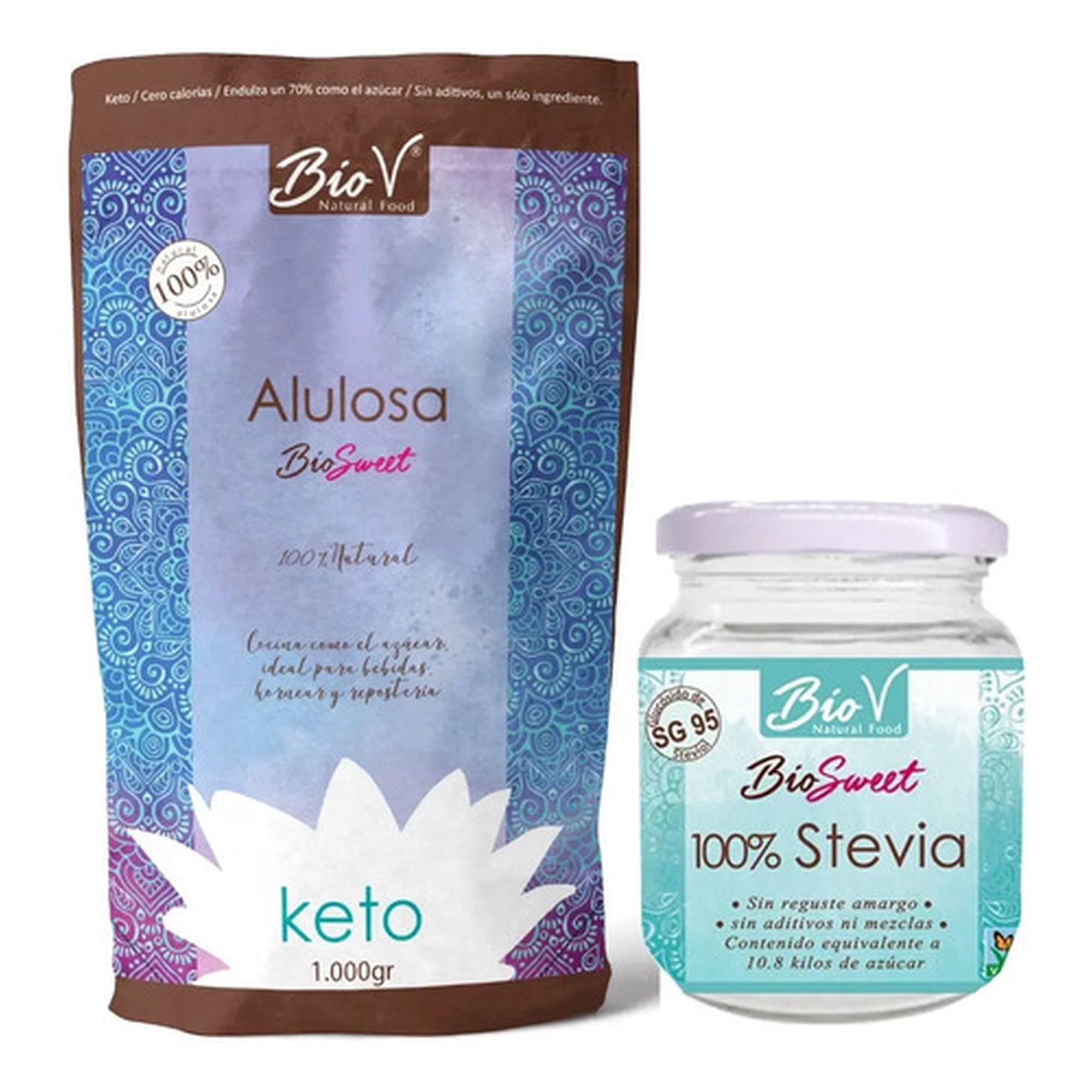 Biov - Edulcorante Natural Alulosa Y Stevia En Polvo 1kg Bio V