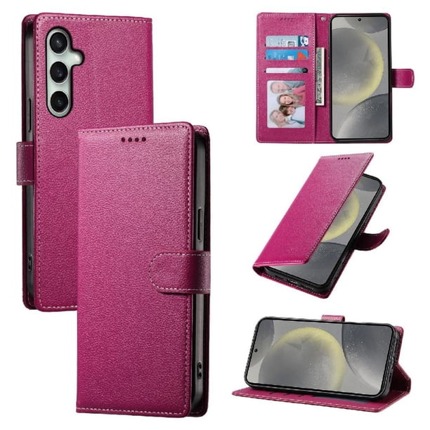Funda para FOXDOCK Samsung Galaxy S24 FE– Cuero Premium, 3 ranuras para tarjetas, Protección contra impactos