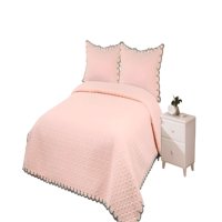 Genérico - Quilt Cubrecama De Verano Bordado 2 Plazas Beige