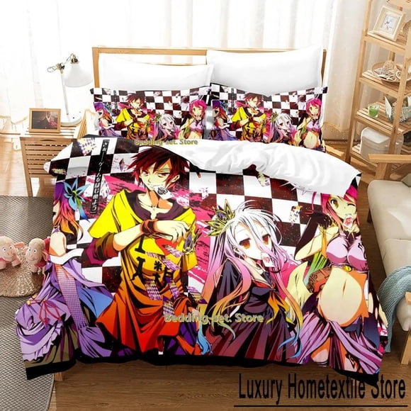 New Game No Game No Life Sora and Shiro Bedding Set Bed Set Adult Kid Bedroom Duvet cover Sets Bed Sheets
