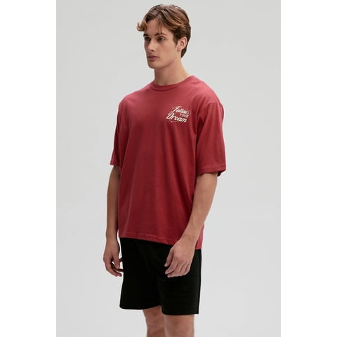 Fashionspark - Polera Hombre Doble Print Rojo