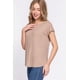 thumbnail image 4 of Saronite Camisa Básica de Manga Corta Estilo Dolman de Punto Acanalado de Rayón, Color Caqui (para Mujer), 4 of 4