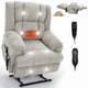 thumbnail image 2 of Dual Motor Heat Massage Infinite Position Up to 350 LBS Electric Power Lift Recliners with Power-Remote, Medium-firm and Heavy Duty, Beige, 2 of 3