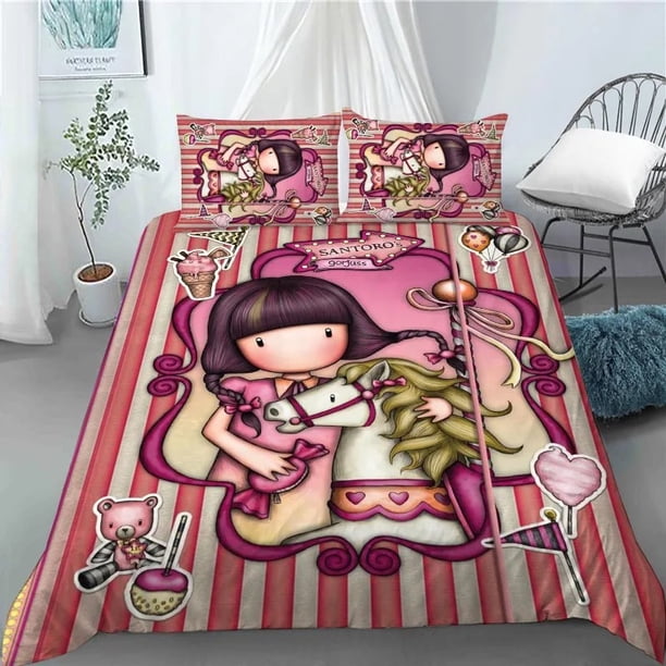 Cute beauty girl bedding set various sizes comforter set 100% polyester 3D printing girl bedroom set luxury birthday gift Bed Sheets
