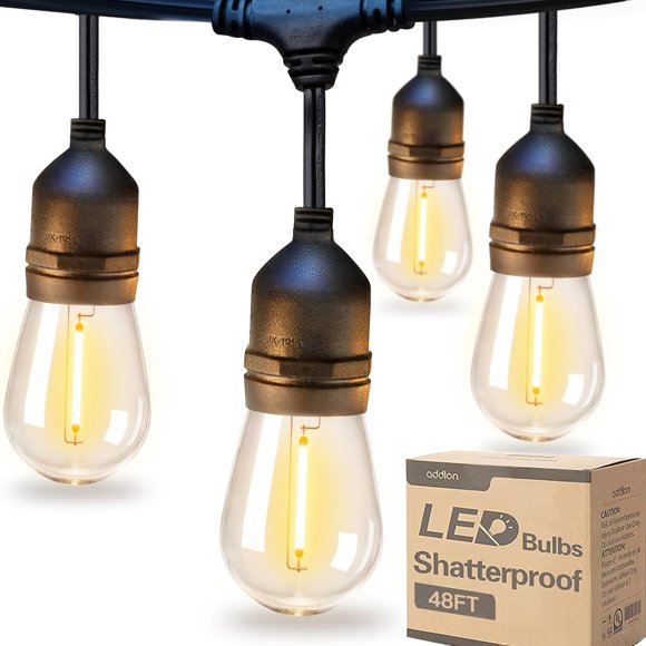Luces de cadena addlon 14.6m LED vintage irrompibles para exteriores