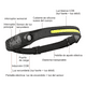 thumbnail image 2 of Linterna Frontal Led Brillante Luz Camping Lampara De Cabeza Luz Blanco, 2 of 3