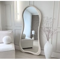 Santú Home & Deco - Espejo Asimetrico Cuerpo Entero Madera Blanco 180X80Cm