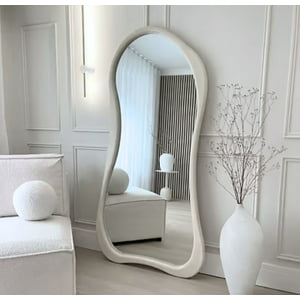 Santú Home & Deco - Espejo Asimetrico Cuerpo Entero Madera Blanco 180X80Cm