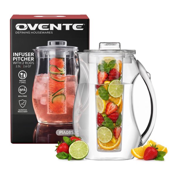 Jarra OVENTE 2,5 L Transparente de Infusión de Frutas PIA0852C