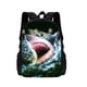 thumbnail image 1 of Mochila 3D Shark Print Children's School Bag Cartoon Animal Print Boys and Girls School Bag Lightweight Children's Backpack, 1 of 3