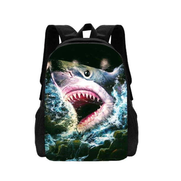 Mochila 3D Shark Print Children's School Bag Cartoon Animal Print Boys and Girls School Bag Lightweight Children's Backpack