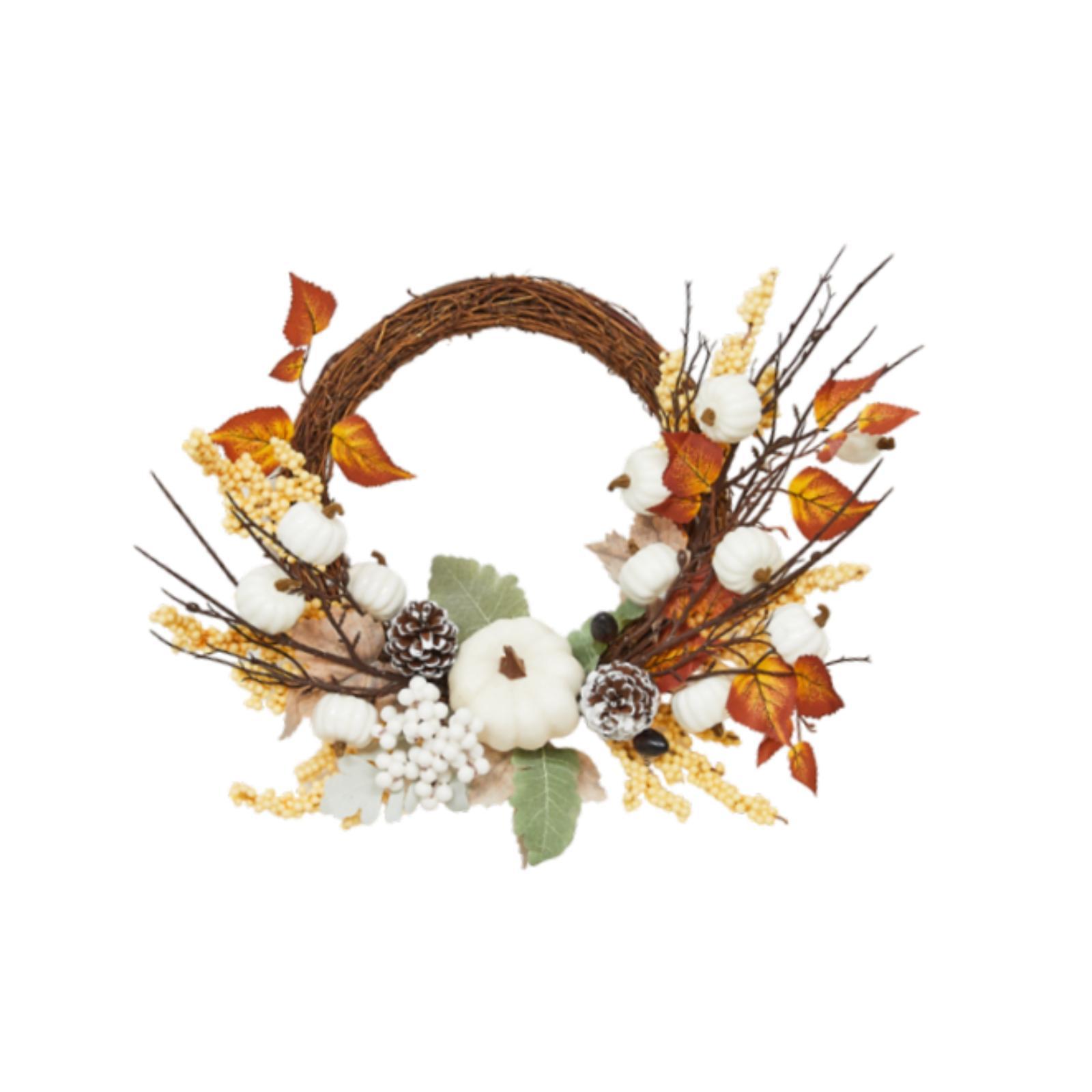 Bothyi - Corona De Puerta De Pared Otoñal De 23,6 Pulgadas Con Forma De Calabaza Artificial Para Decoración De Granja