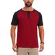 thumbnail image 1 of INSPIRE CHIC Camisas Henley de Manga Corta con Bloque de Color y Botones para Hombre M Burdeos, 1 of 5