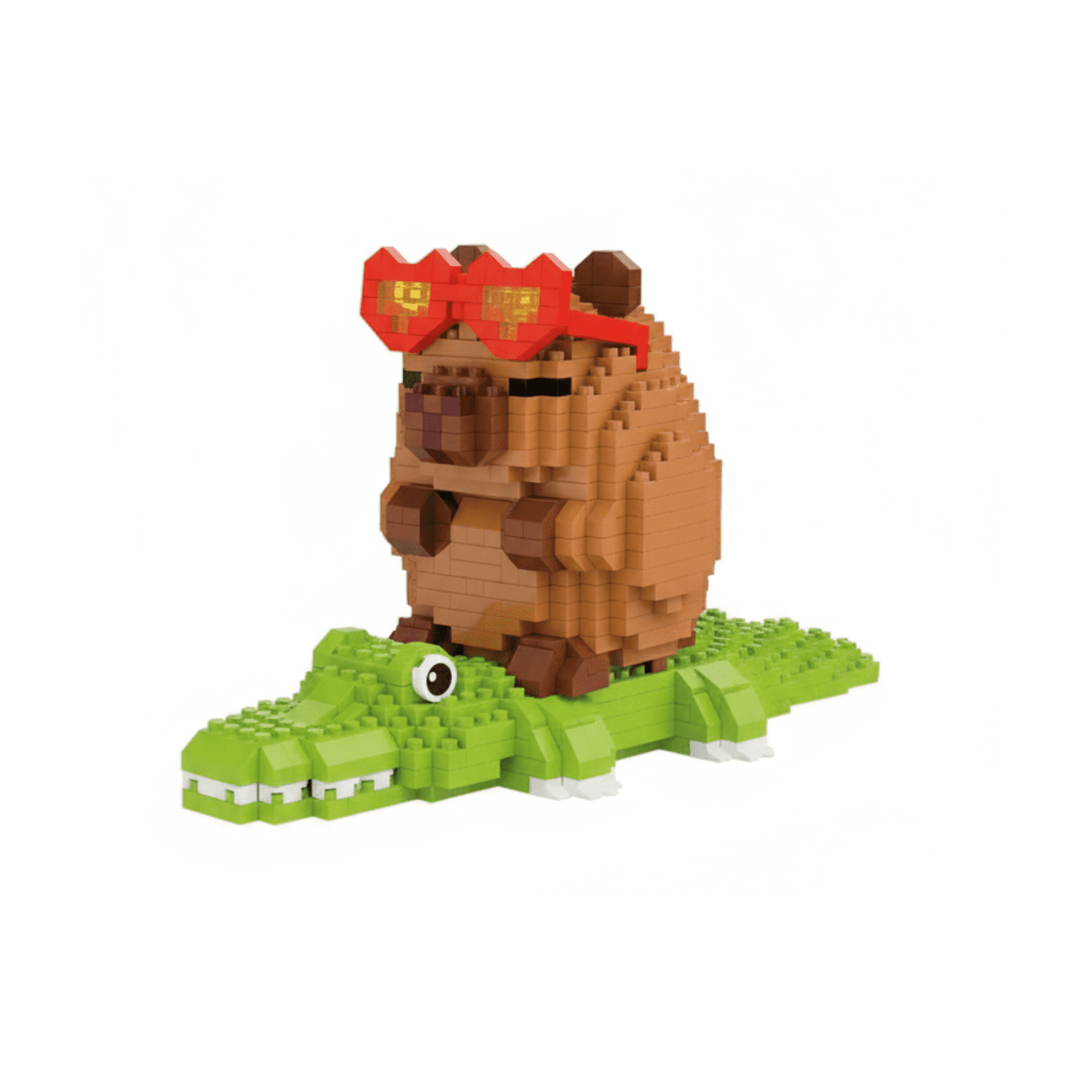 Genérico - Juguete Mini Bloques Armables Niños Capibara En Cocodrilo Happy 3d 640 Pcs