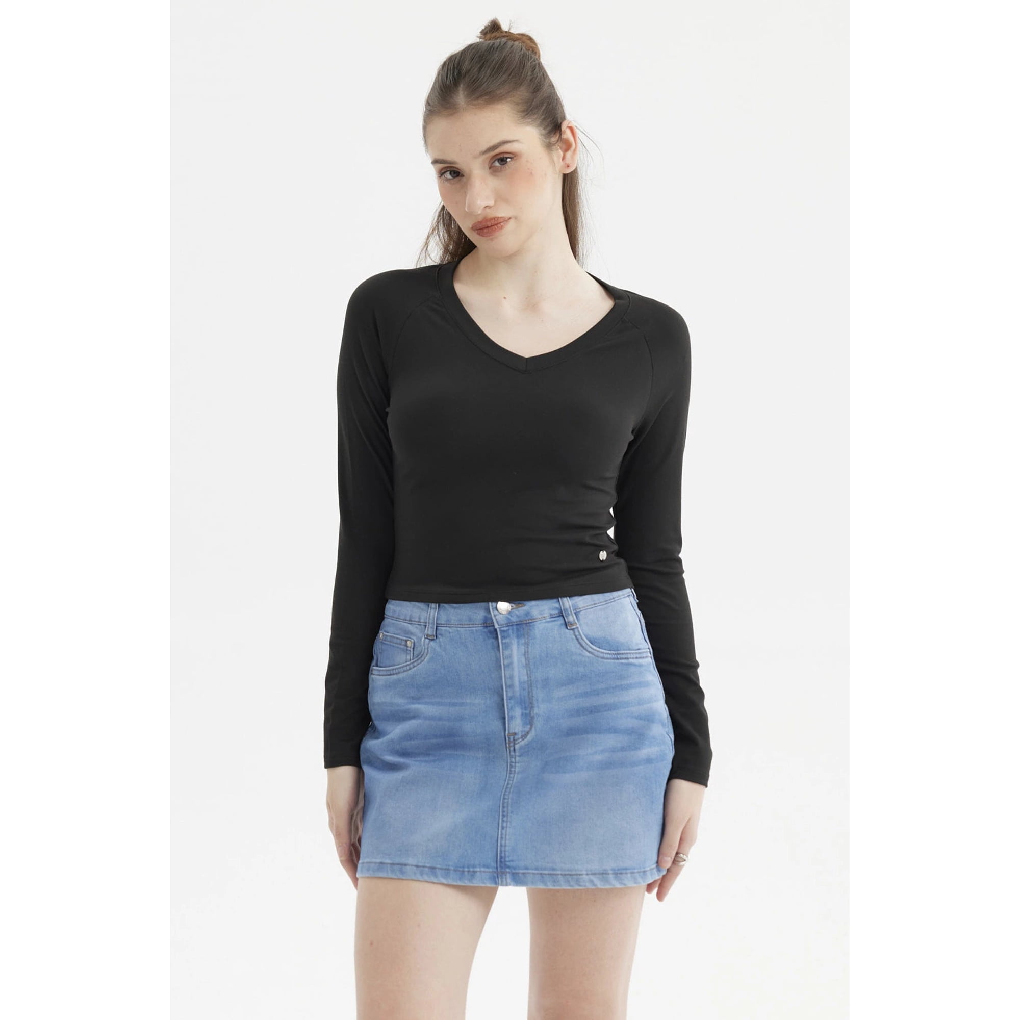 Fashionspark - Polera Mujer Lisa Negro - Vll