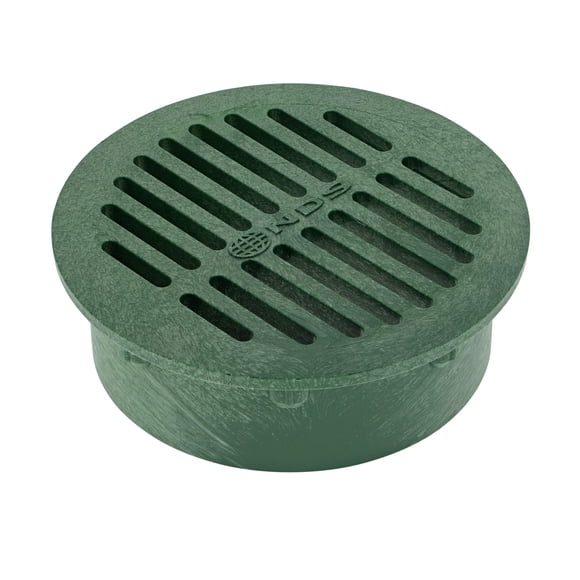 Cubierta de desagüe NDS con rejilla redonda de 6 pulgadas para césped pequeño, color verde