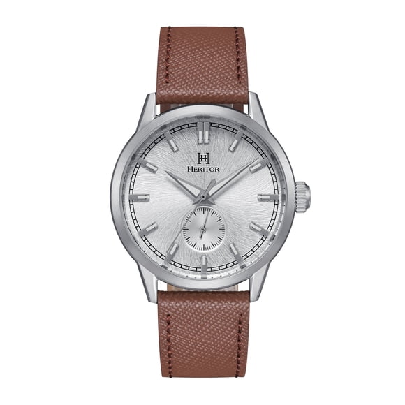 Reloj Heritor Automatic Argento con correa de piel