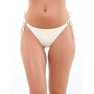 Samia - Bikini Calzón Colaless Basico Con Amarras Beige M