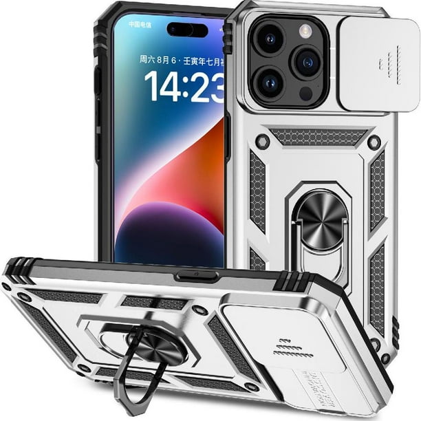 Estuche GANGXUN para iPhone 15 Pro, soporte giratorio 360°, estilo mecánico y magnético