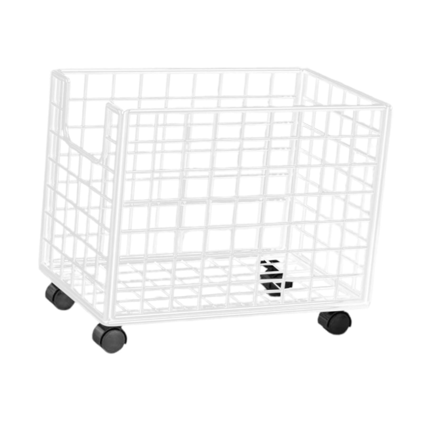 Magideal - Canasta De Lavandería, Cesta De Lavandería Sobre Ruedas, Alambre De Metal Multifunción De Organizadores Modernos De Ropa Sucia Para La Entrada Del Bañ Blanco