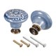 thumbnail image 1 of Pomos de cerámica de 32x34mm, 2 unidades de tiradores de puerta en forma de bola con tornillos de montaje para tocador, azul, 1 of 6