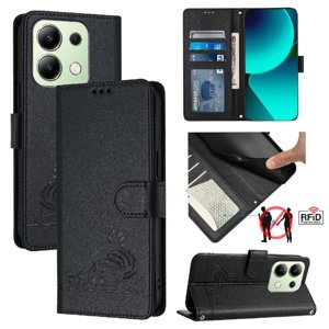 Funda Tipo Cartera Foxdock Para Xiaomi Redmi Note 13 4G Con Soporte, Ranuras, Rfid, Diseño De Gato