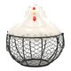thumbnail image 4 of Cesta De Almacenamiento De Huevos De Estilo Creativo Con Gallina De Cerámica Portátil Con Asa Lateral, 4 of 5