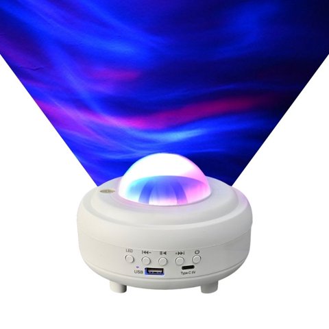 Crusec - Lámpara Proyección Cielo Estrellado Ondas De Agua Bluetooth