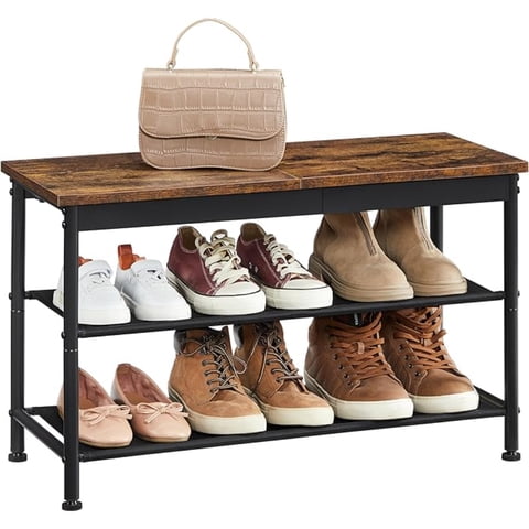 Casa Vinte - Mueble Zapatero Lynge 3 Niveles Fierro Y Madera