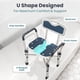 thumbnail image 4 of Silla de Ducha con Asiento en Forma de U (Capacidad 204 kg) Resistente - Reposabrazos y Respaldo Acolchados, Silla de Ducha para Personas Mayores y Discapacitadas, Altura Ajustable - Verde Azulado, 4 of 8