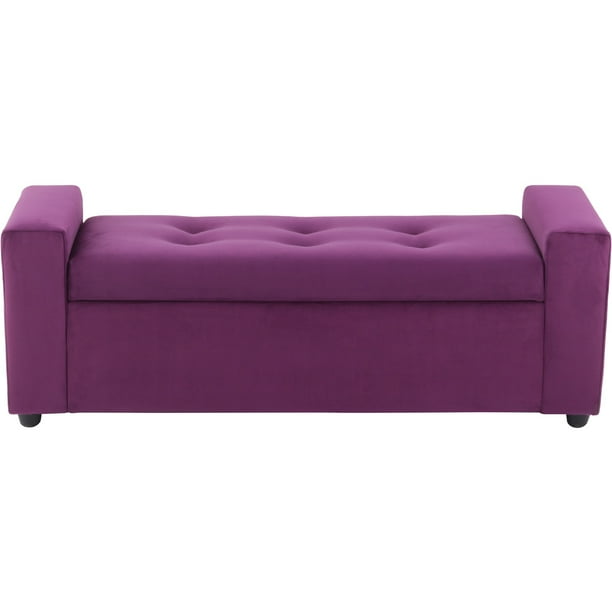 Banqueta Baul Lawin 2c Felpa 30 Morado