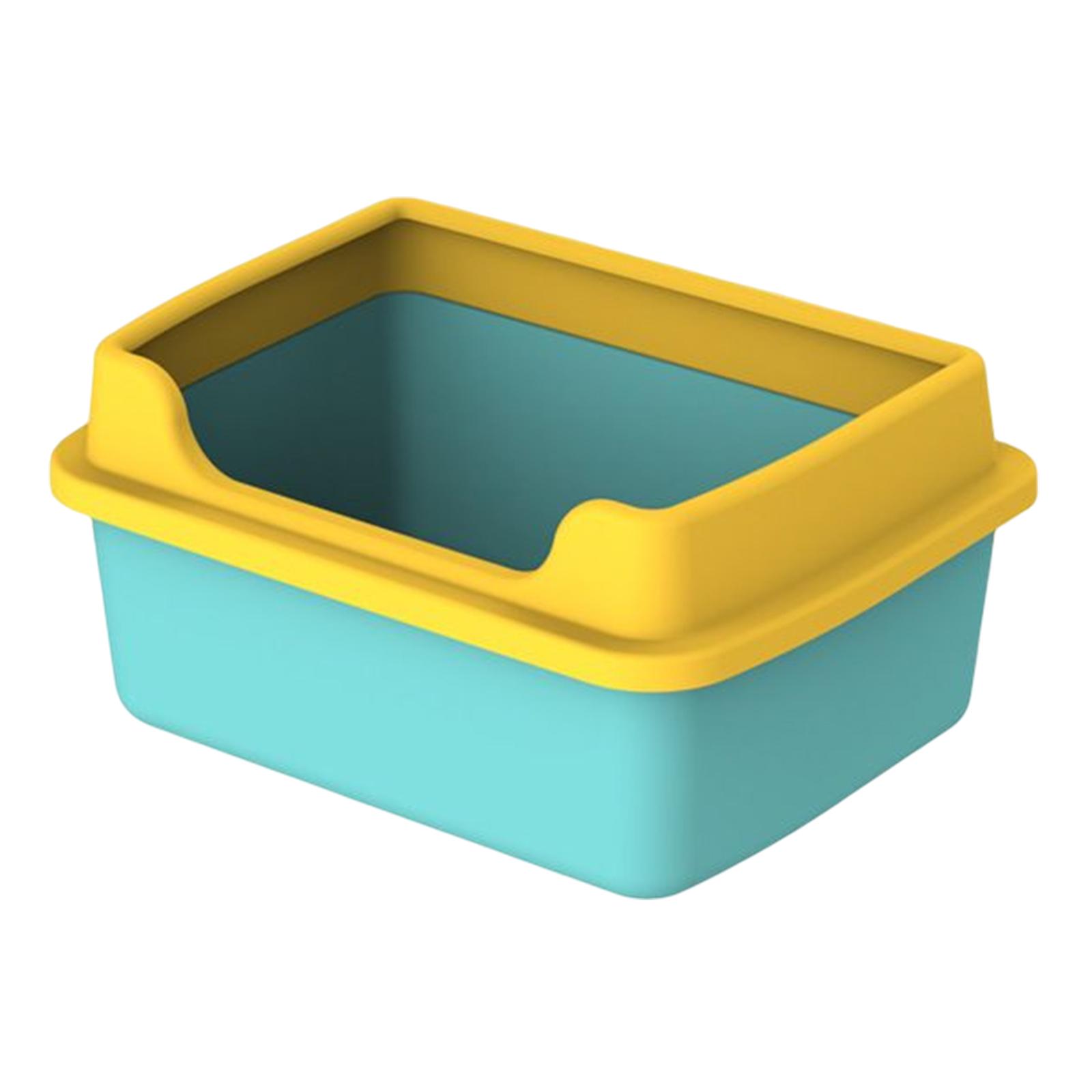 Magideal - Cajas De Arena Para Gatos Para Gatos De Interior Lado Alto Con Rociador Y Protector De Dispersión Desmontable Con Borde Alto Caja De Arena Para Gatos Verde