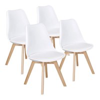 Pandalino - Pack 4 Tulip Blancas Acolchadas | Diseño Moderno