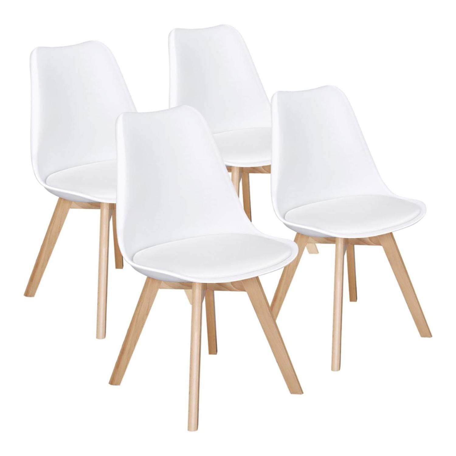 Pandalino - Pack 4 Tulip Blancas Acolchadas | Diseño Moderno Blanco