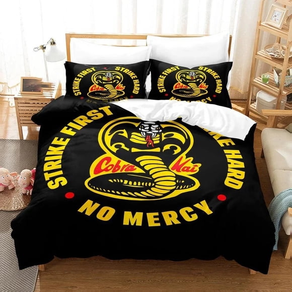 Cobra Kai Karate Bedding Set Duvet Cover Bed Set Quilt Cover Pillowcase Comforter Size Boys Adult Bedding Bed Sheets