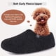 thumbnail image 3 of Zapatillas HomeTop, piel rizada y borrosa, espuma viscoelástica para mujer, negras, de 9 a 10, 3 of 6